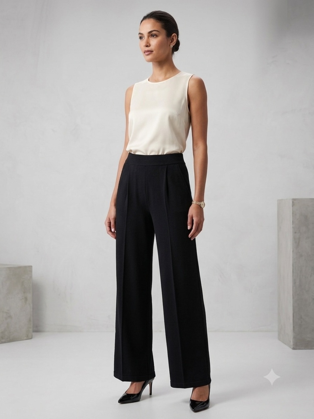 St John Santana Knit Pants Black Size 12